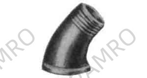 ELBOW STREET MALLEABLE CAST, IRON GALV 45DEG 1/2