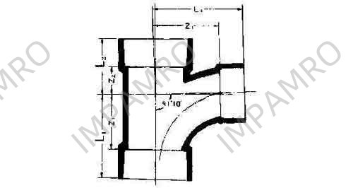 Y-PIECE REDUCING PVC 90DEG, LONG RADIUS F/DRAIN SIZE 65X40