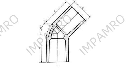 ELBOW PVC 45DEG, FOR WATER SUPPLY SIZE 20