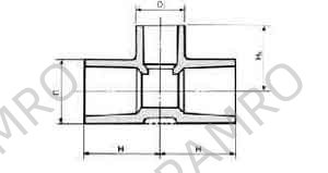 TEE PVC FOR WATER SUPPLY, SIZE 75X25