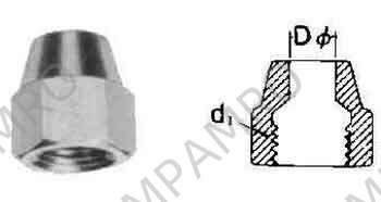 NUT FLARED BRASS, 3/8" X UNF3/4 16THREAD
