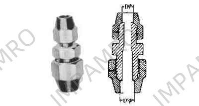 UNION COUPLING REDUCING FLARED, BRASS 6MMX12MM
