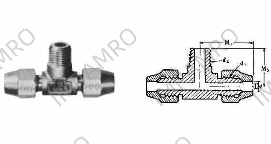 TEE FLARED MALE END BRASS, 3/8"XPT3/8