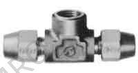 TEE FLARED FEMALE END BRASS, 1/4"XPT1/4