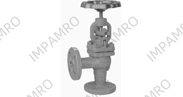 ANGLE VALVE DIN CARBON STEEL, FLANGED PN25/40 #418 20MM
