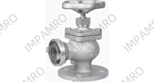 FIRE/DECKWASH VALVE DIN BRONZE, FLANGE & STORZ ANGLE #912 50MM