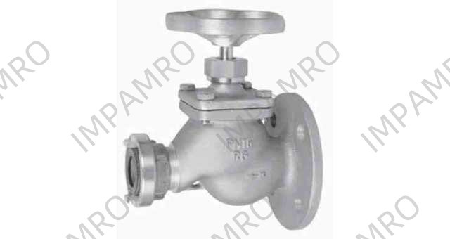 FIRE/DECKWASH VALVE DIN BRONZE, FLANGE & STORZ #911 40MM