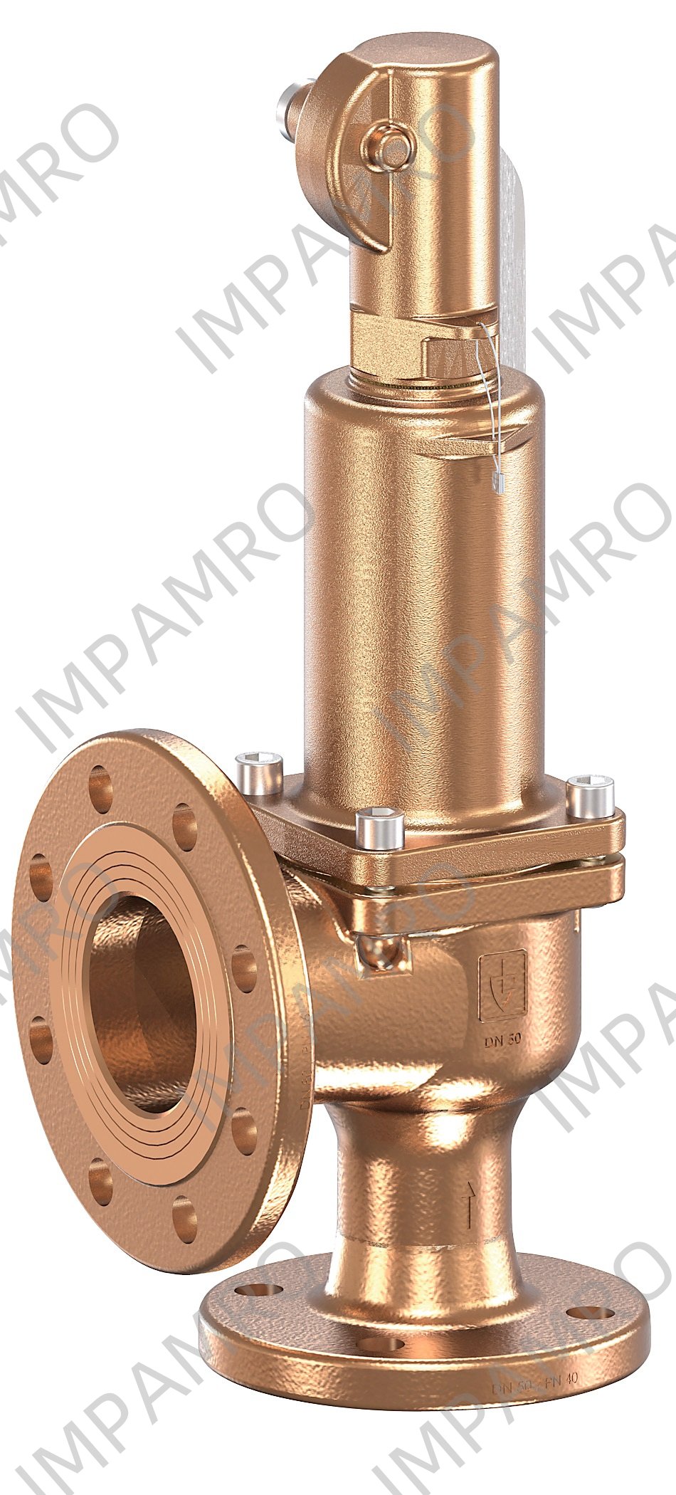 VALVE SAFETY GUNMETAL #852TGFL, DIN GASTIGHT W/LEVER PN40 DN50
