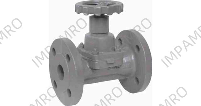 DIAPHRAM VALVE DIN C/IRON PN10, FULL BORE NO LINING 5651 100MM