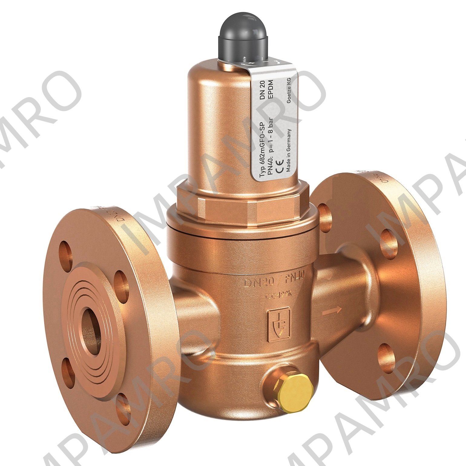 VALVE PRESS. REDUCE W/FLANGE, PN40 GUNMETAL #682MGFO-HP DN25
