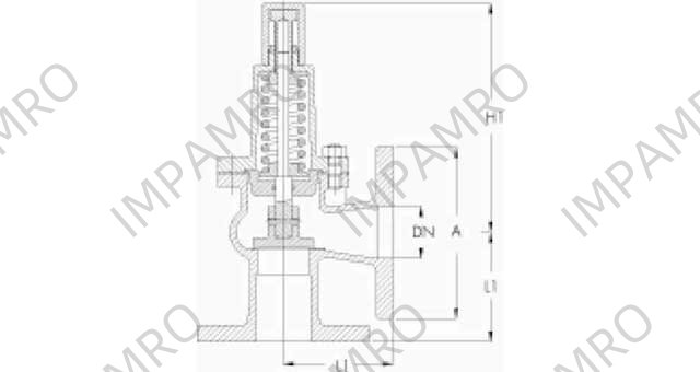 OVER FLOW VALVE DIN BRONZE, FLANGED END ANGLE #524 DN 15