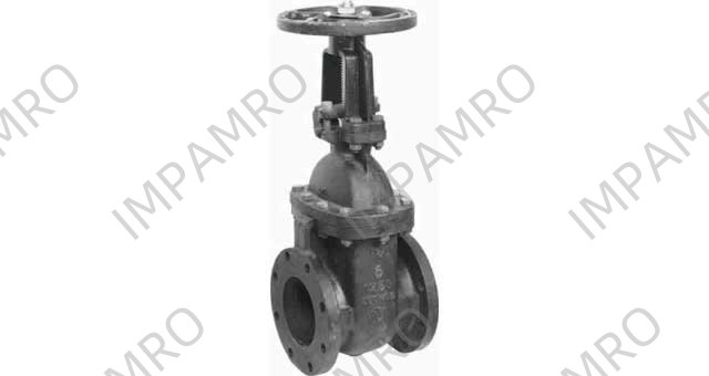 GATE VALVE ANSI 125 CAST IRON, BRONZE TRIM FLANGED #1800 8"