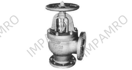 ANGLE VALVE SCREW DOWN CHECK, C-IRON FLANGED F7354 5KG-100MM