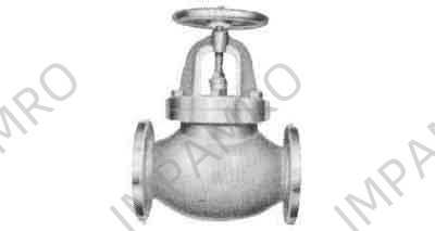 GLOBE VALVE SCREW DOWN CHECK, C-IRON FLANGED F7353 5KG-400MM