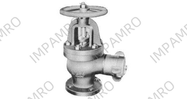 ANGLE HOSE VALVE CAST-IRON, FLANGE&COUPLING F7333 10K-65MM