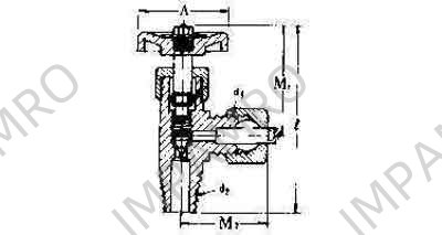 NEEDLE VALVE ANGLE BRASS WITH, NUT(OUTLET)&MALE(INLET) 10X3/8