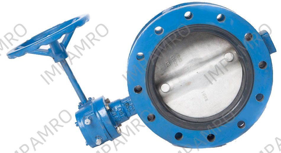 BUTTERFLY VALVE DOUBLE FLANGED, W/GEAR N.CAST IRON 5KG 200MM