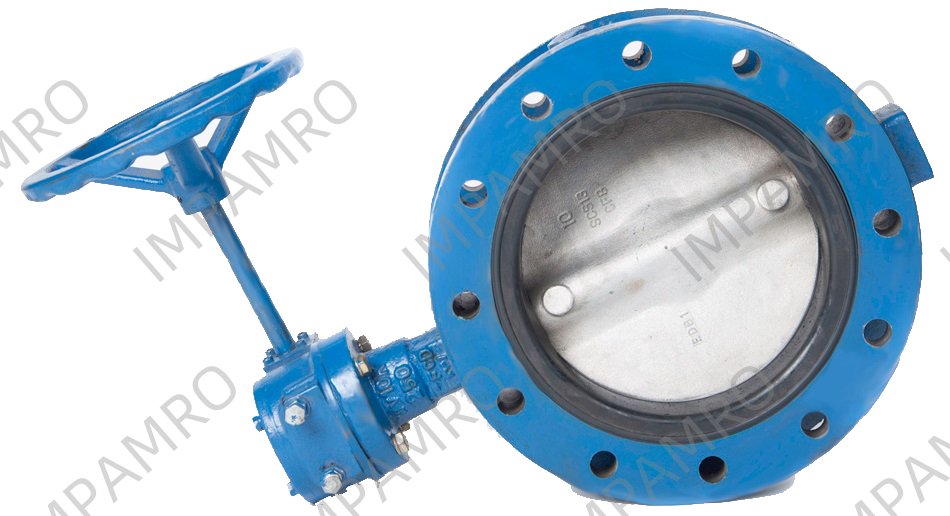 BUTTERFLY VALVE DOUBLE FLANGED, W/GEAR N.CAST IRON 10KG 125MM