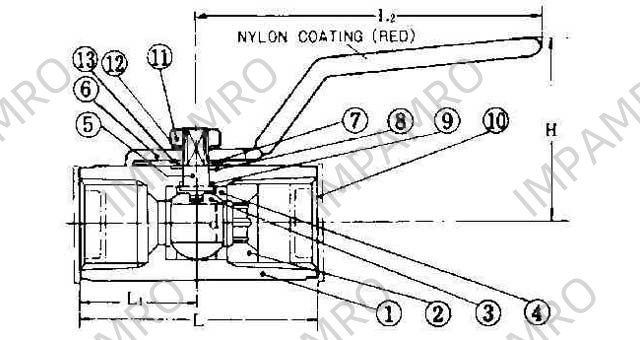 BALL VALVE STAINLESS STEEL, SCREWED-END PT3/8