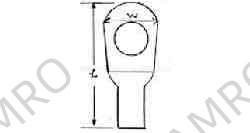 TERMINAL LUG NON-INSULATED, ROUND HEAD 8MM2 HOLE DIA 6MM