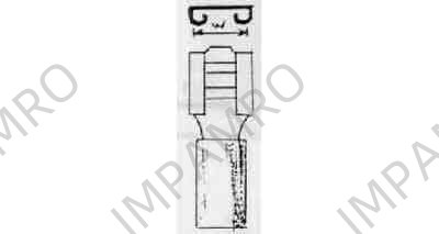 TERMINAL LUG INSULATED, RECEPTACLE 2MM2 W:6MM BLUE