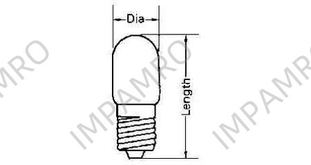 LAMP PILOT TUBULAR CLEAR E-14, 220V 10W 15X48MM