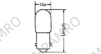 LAMP PILOT TUBULAR CLEAR BA-9S, 6.3V 0.15A 10X28MM