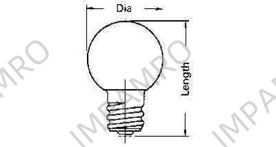 LAMP PILOT GLOBULAR CLEAR E-10, 6.3V 1W 11X23.5MM