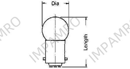 LAMP PILOT GLOBULAR CLEAR, BA-9S 12V 2W 11X23.5MM