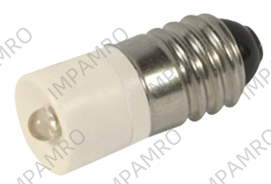 LAMP INDICATOR SINGLE LED E10, 10X24MM 6VOLT RED