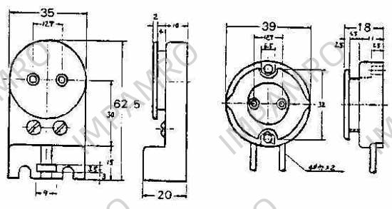 FL-LAMP HOLDER SUPPORT-TYPE, PHENOL RESIN 250V 1A 35MM-WIDE