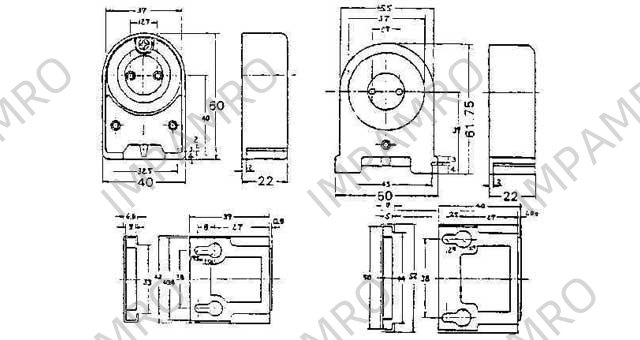 FL-LAMP HOLDER TURRET-TYPE, PHENOL RESIN 300V 1A 50MM-WIDE