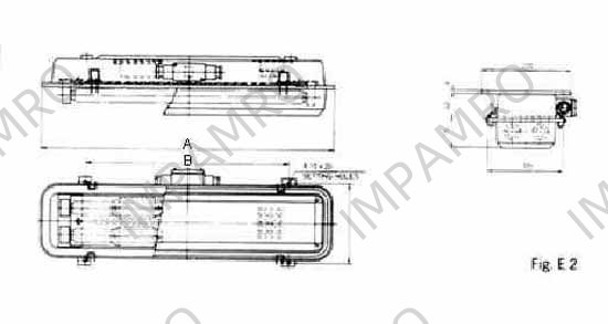 FL CEILING LIGHT WATERTIGHT, W/GLOBE 100/115V KEW402 40WX2