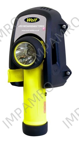 TORCH SAFETY WOLF RECHARGEABLE, ANGLE R-50 ATEX ZONE-1 LED