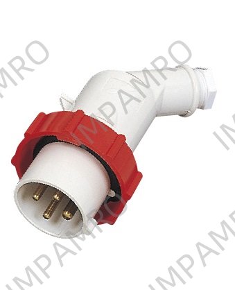 PLUG OFFSET W/TIGHT IEC 3P+E, AC380-415V/440-460V RED PI2-3B