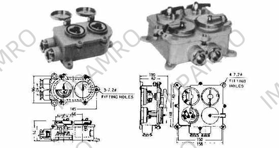 RECEPTACLE TWIN WATERTIGHT, 3PIN W/SWITCH SYNTHETIC RESIN