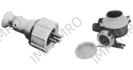 RECEPTACLE W/SWITCH WATERTIGHT, 3PIN HNA CAST BRASS