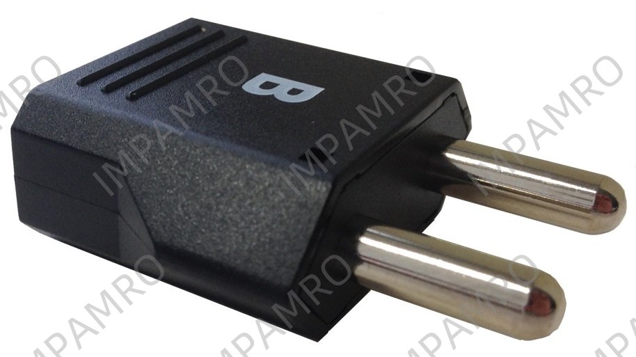 ADAPTOR 2-ROUND PIN (B) PLUG &, 2 PIN (A/C/SE) RECEPTACLE