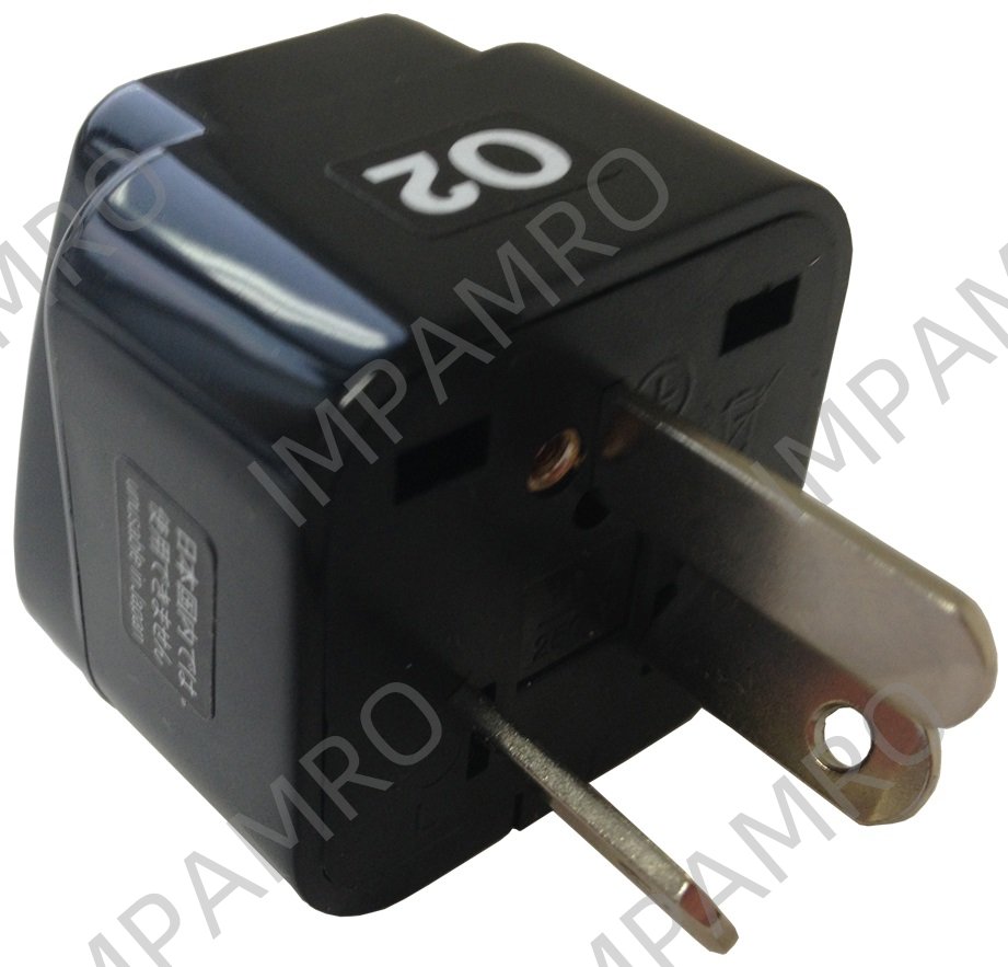 ADAPTOR 3-FLAT PIN (O2) PLUG &, (A/B/C/O/SE/BF/B3) RECEPTACLE