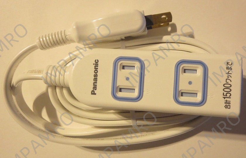 RECEPTACLE 4WAYS USA/JAPANESE, PLUG 2 FLAT PINS W/10MTR CORD