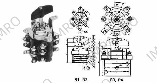 SWITCH ROTARY TYPE #R3 6-POLE
