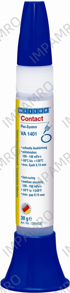 ADHESIVE CONTACT CYANOACRYLATE, WEICON VA 1401 30GRM