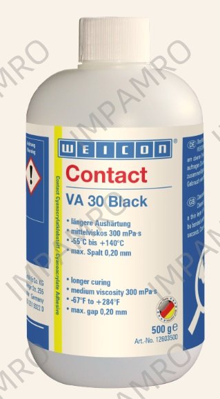 ADHESIVE CONTACT CYANOACRYLATE, WEICON VA 30 BLACK 500GRM