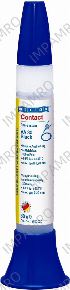 ADHESIVE CONTACT CYANOACRYLATE, WEICON VA 30 BLACK 20GRM