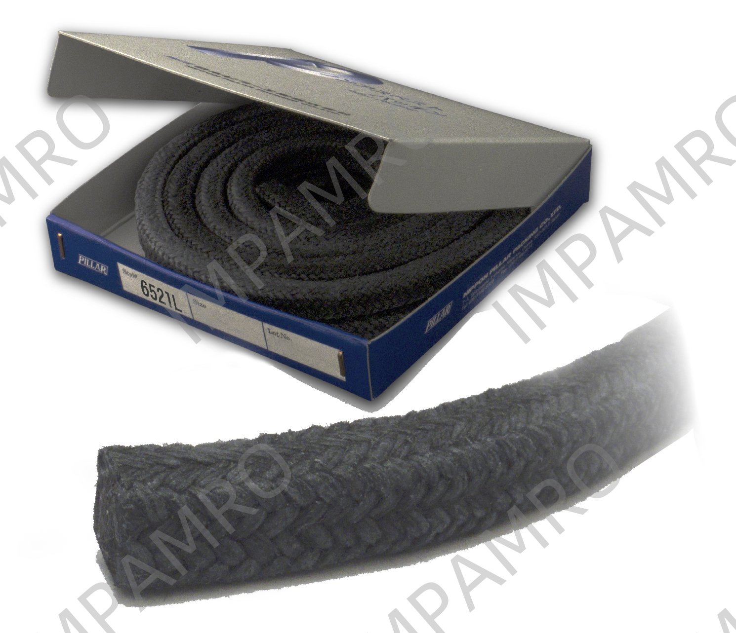 PACKING CARBONIZED FIBER BRAID, PILLAR NO.6521L 9.5MMX3MTR