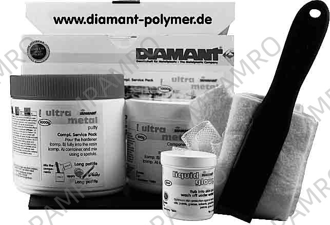 812388 PUTTY ULTRAMETAL CERAMIC STEEL, DIAMANT 1KG