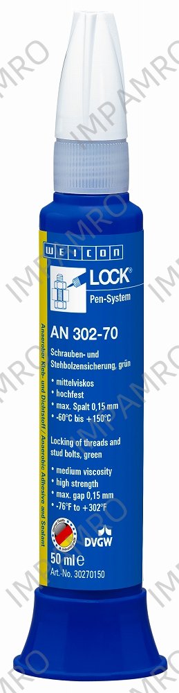 812916 ADHESIVE THREAD LOCKING MEDIUM, VISCOSITY WEICON AN302-70 50ML