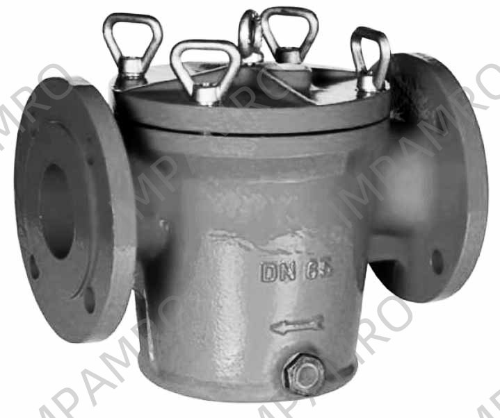 MUD BOX DIN CAST IRON BASKET, FLANGED PN10 #1187 40MM