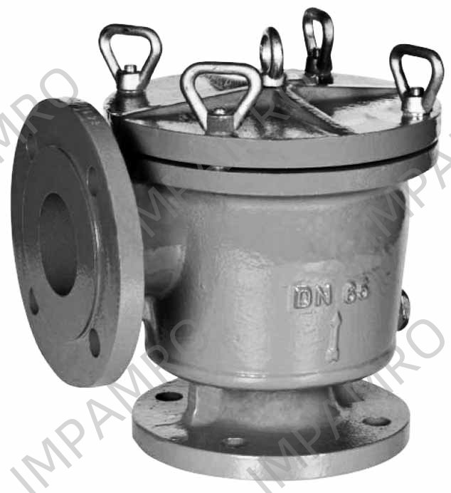 MUD BOX DIN CAST IRON BASKET, FLANGED PN10 ANGLE #1188 80MM