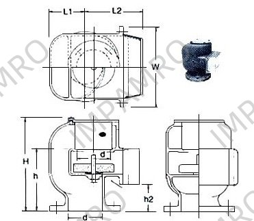 AIR PIPE HEAD GRAY IRONCASTING 530N-125 125MM DIAM